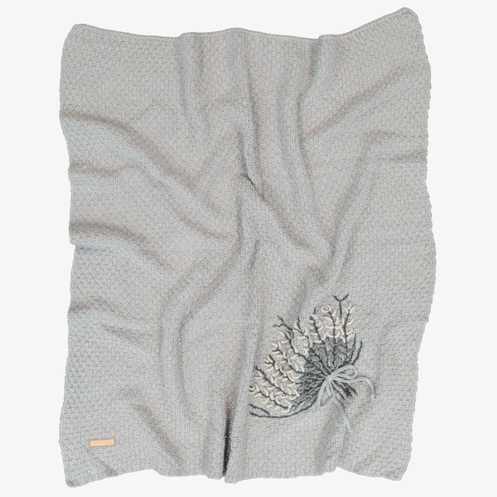 Inimini Knit Blanket - Grey Blue