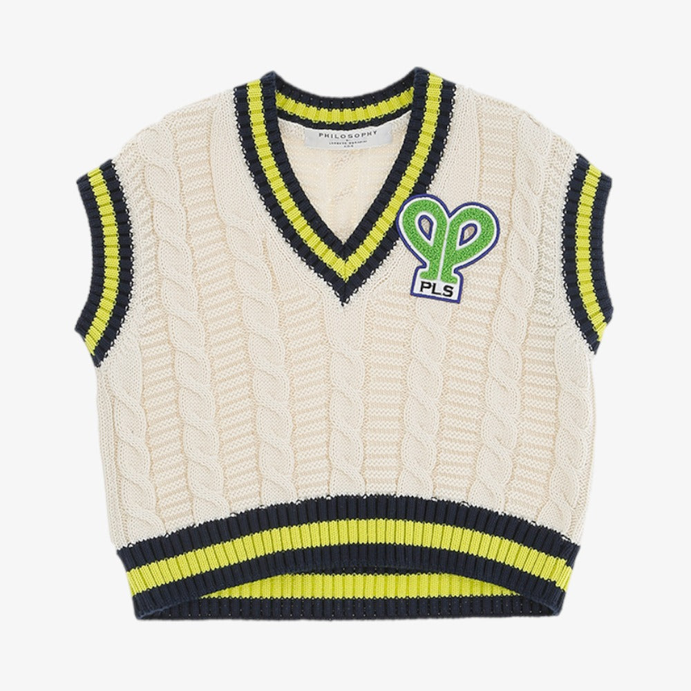 Philosophy Sleeveless Vest - Blue-green