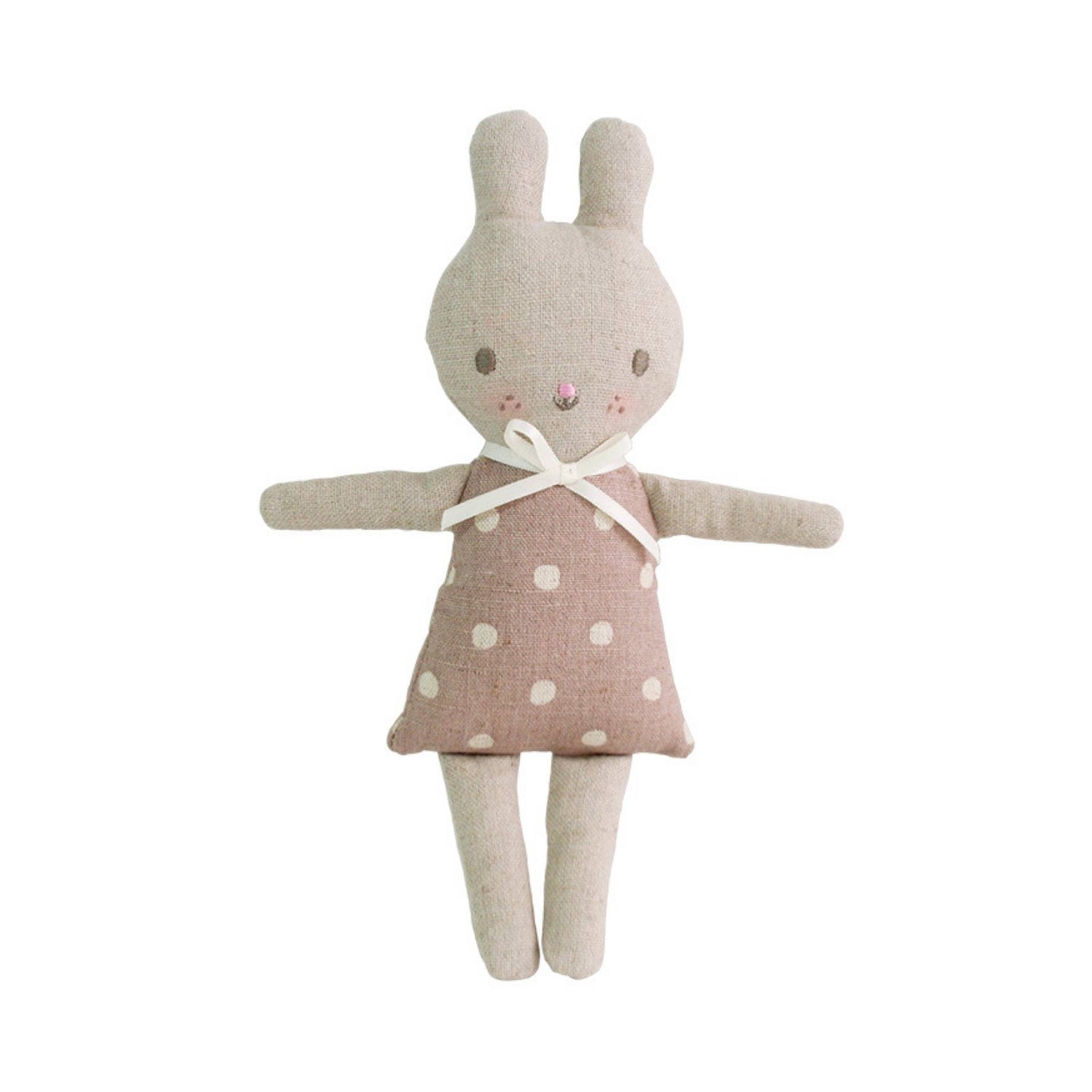 Linen Bonnie Bunny Rattle  - Mauve