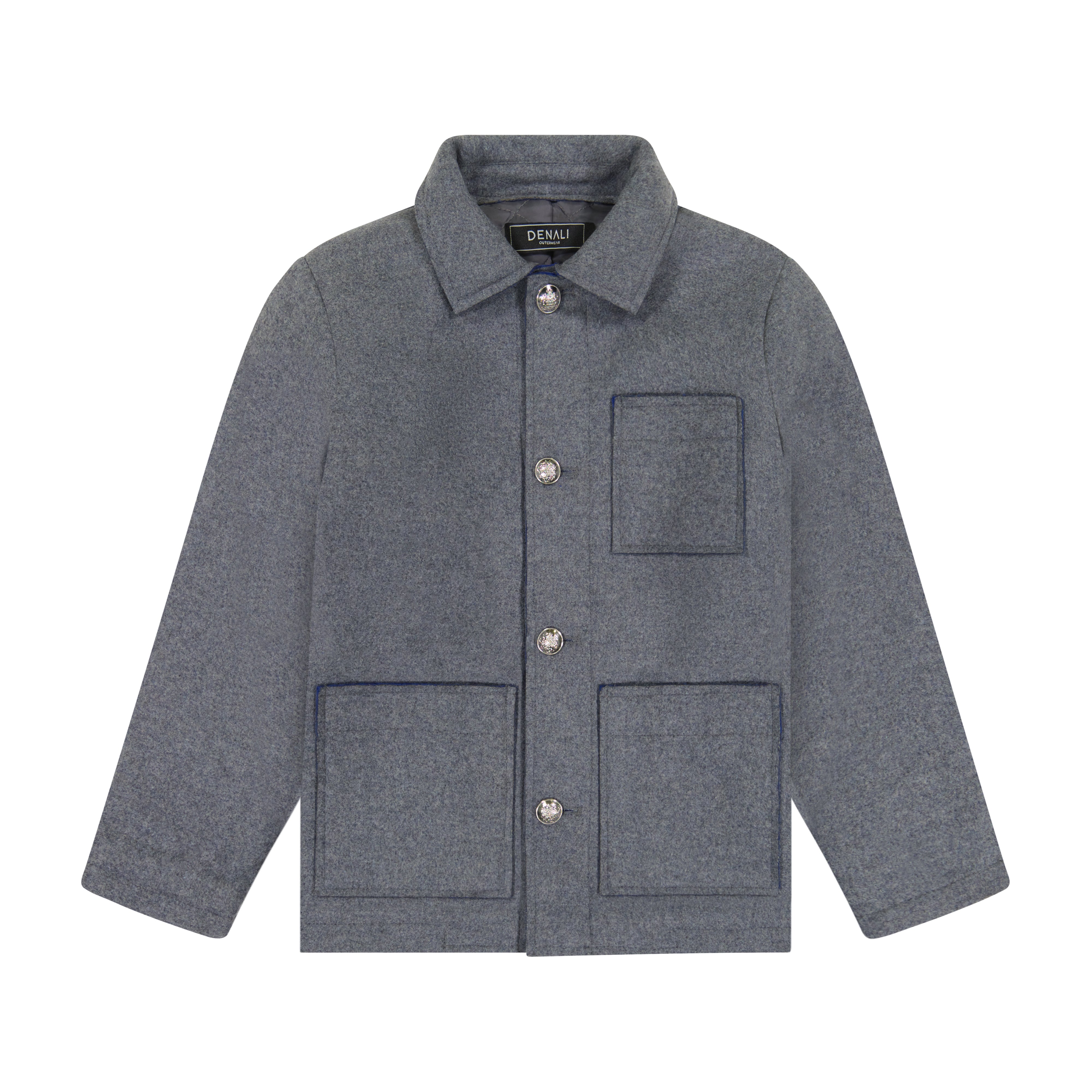Denali Wool Jacket - Gray/cobalt
