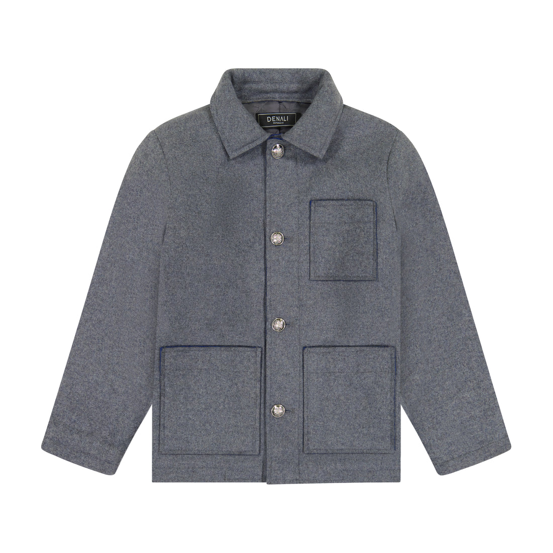 Wool Jacket - Gray/cobalt