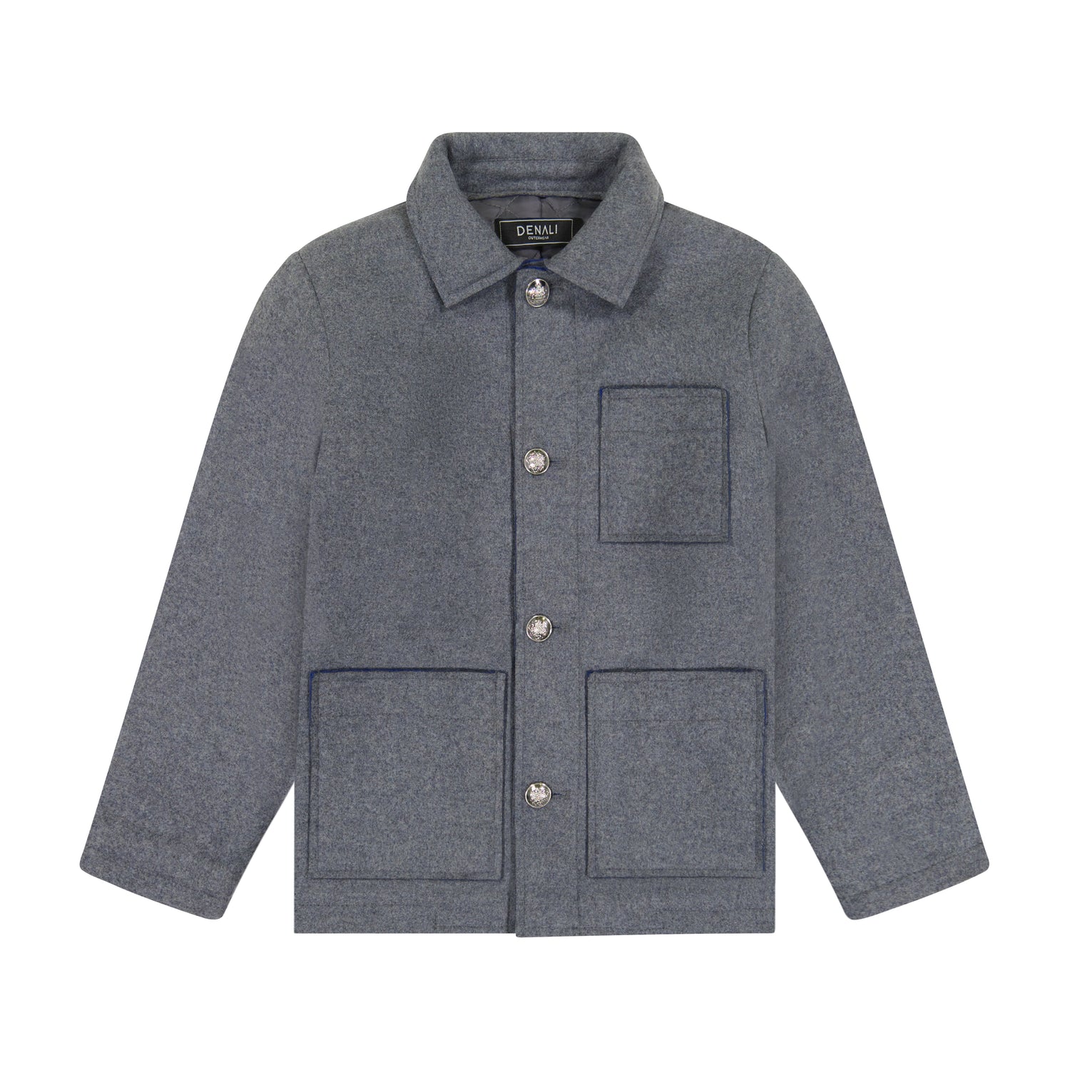 Wool Jacket - Gray/cobalt