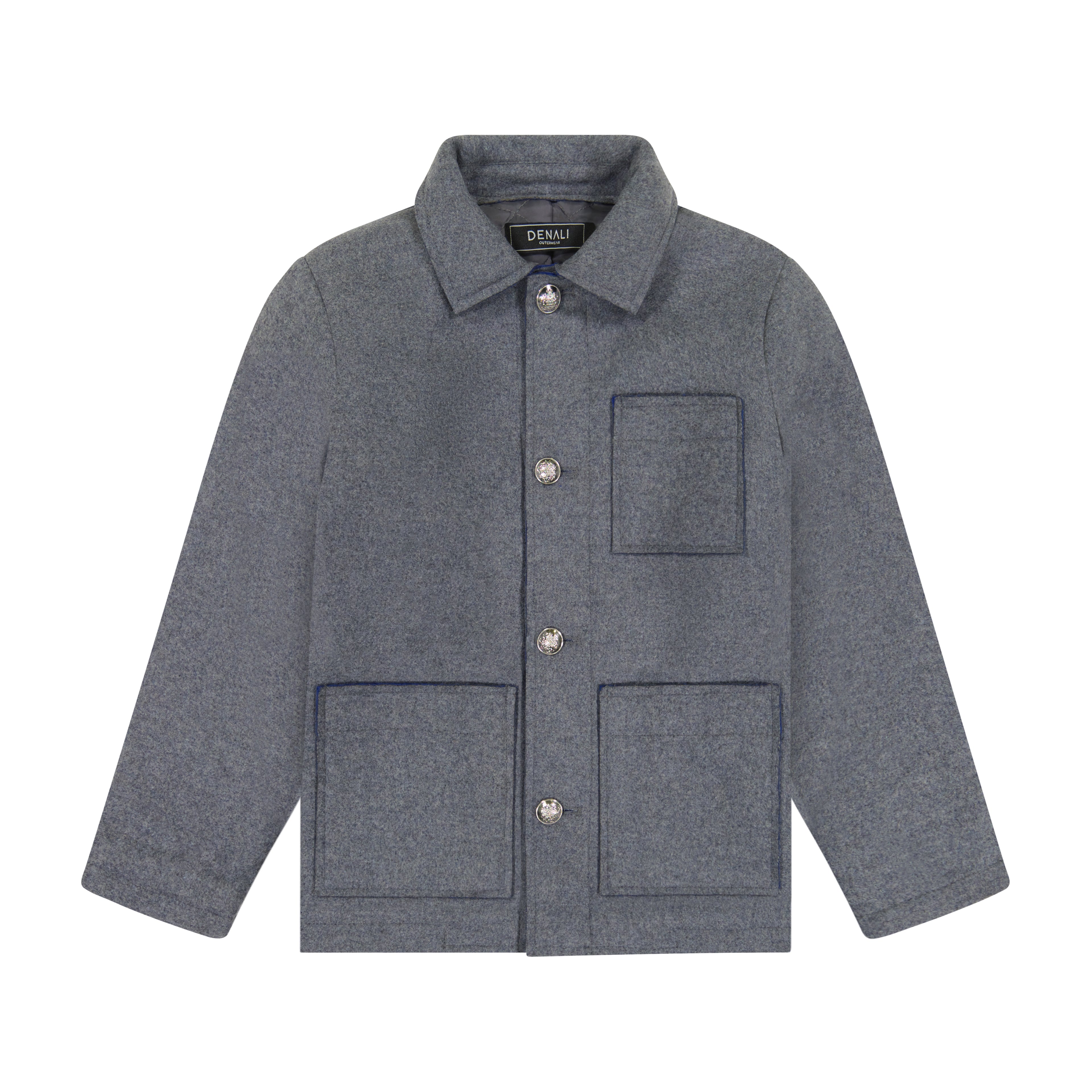 Wool Jacket - Gray/cobalt