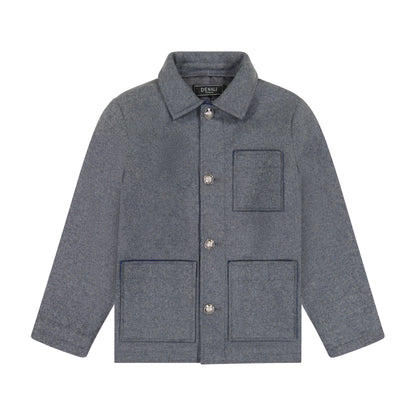 Wool Jacket - Gray/cobalt