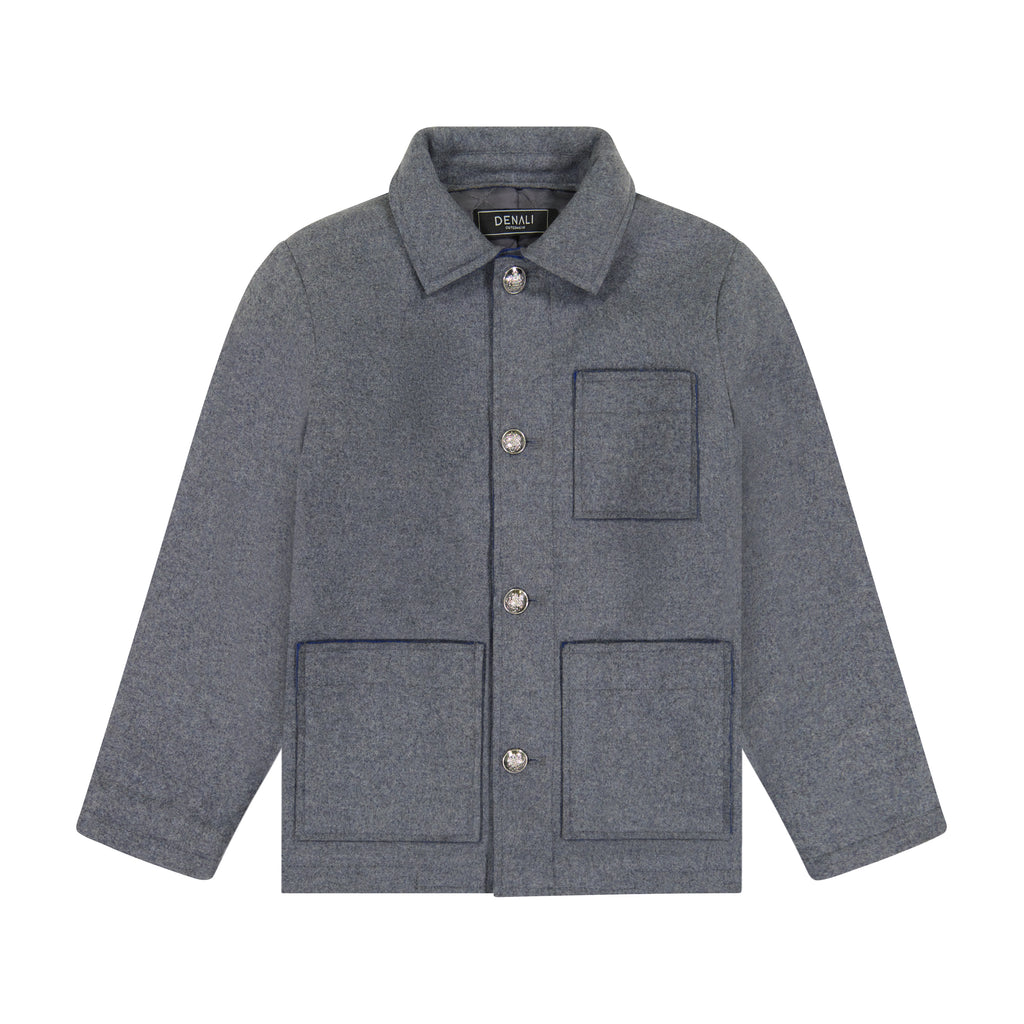 Denali Wool Jacket - Gray/cobalt
