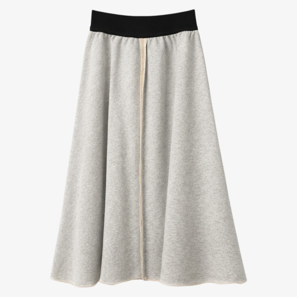 Raw Edge Skirt - Grey Melange