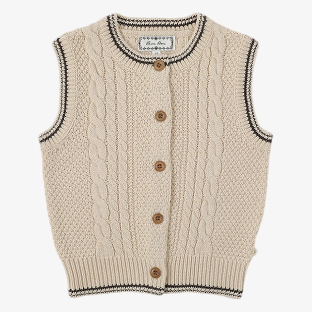 Tyrol Cable Vest - Light Beige