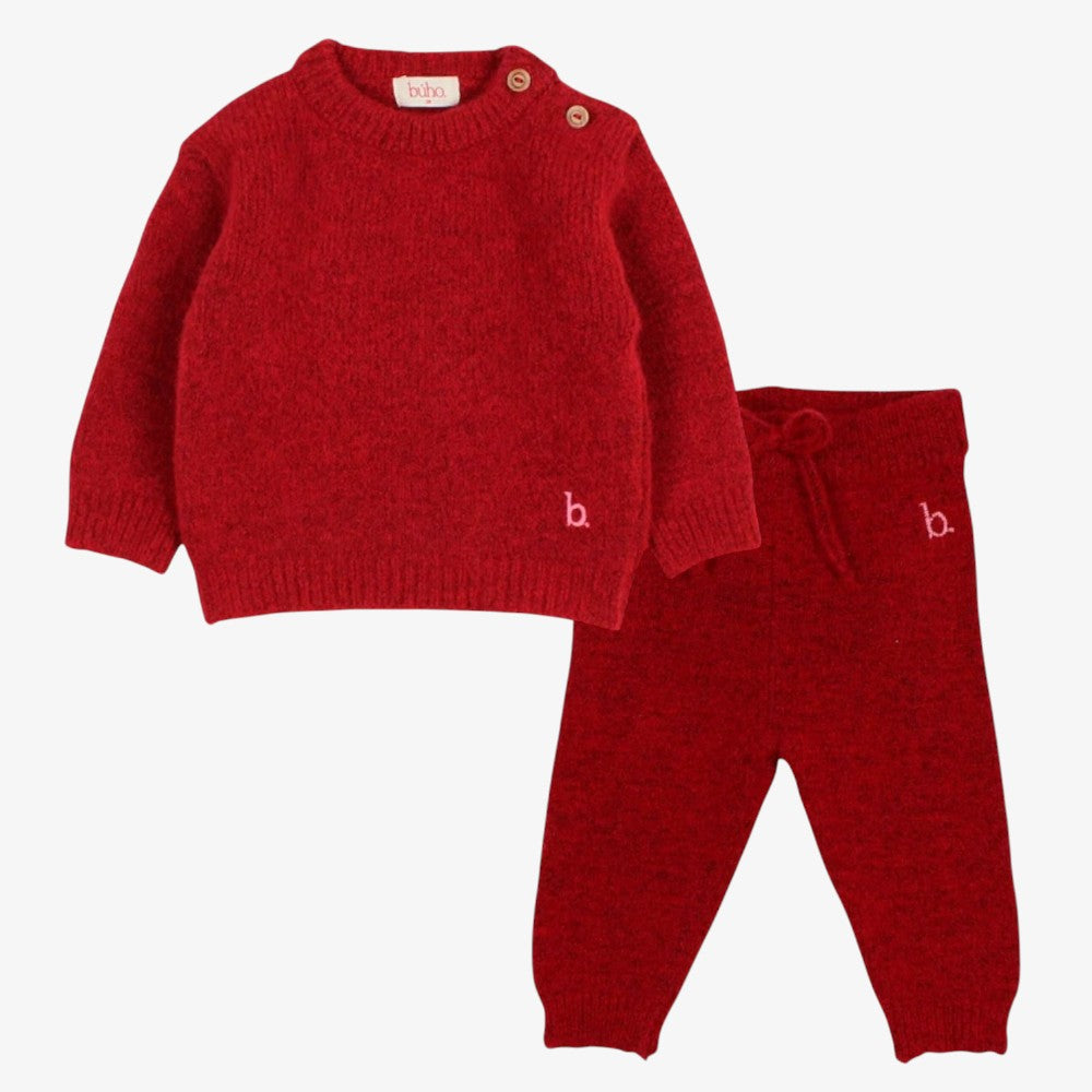 Wool Sweater And Pants - Cherry
