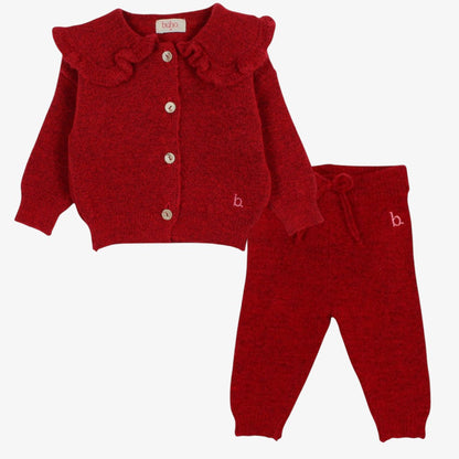 Cardigan And Pants - Cherry