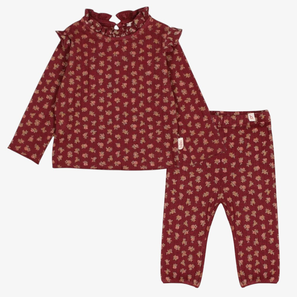 Cottage Rib T-Shirt And Leggings - Pomegranate