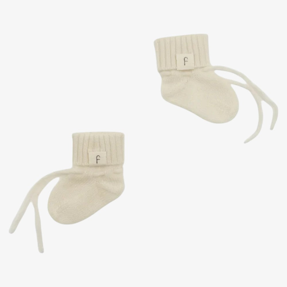 Brushed Cashmere Booties - White