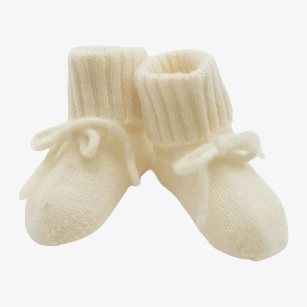 Brushed Cashmere Booties - White