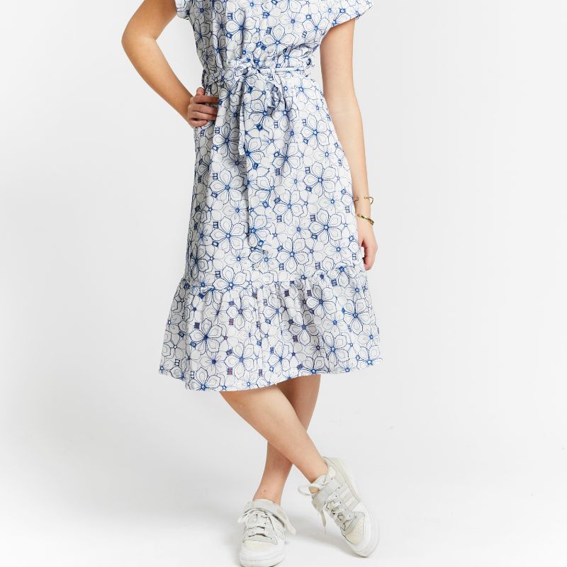 Shiny Lace Dress - Off White