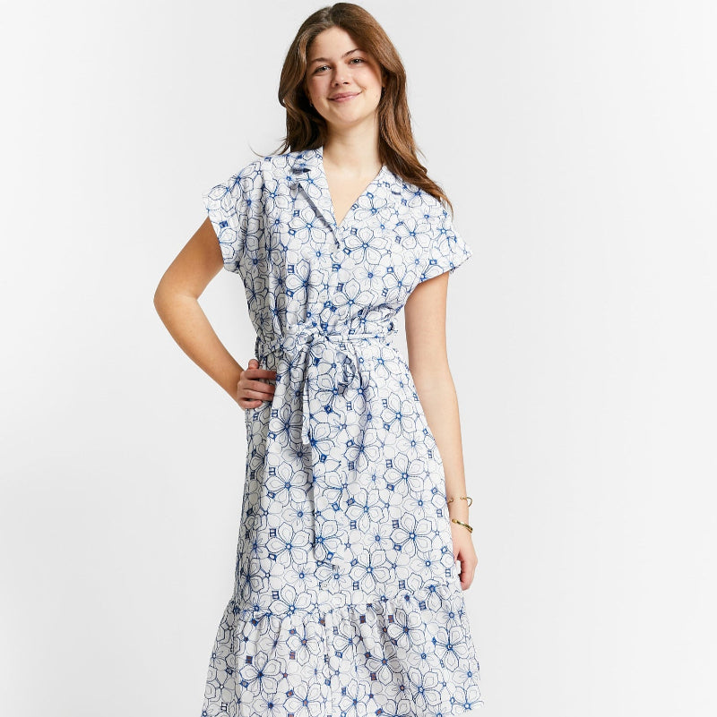 Shiny Lace Dress - Off White