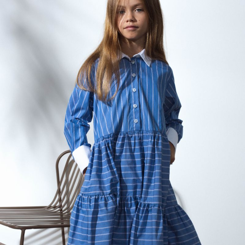Diablo Dress - Blue Stripes