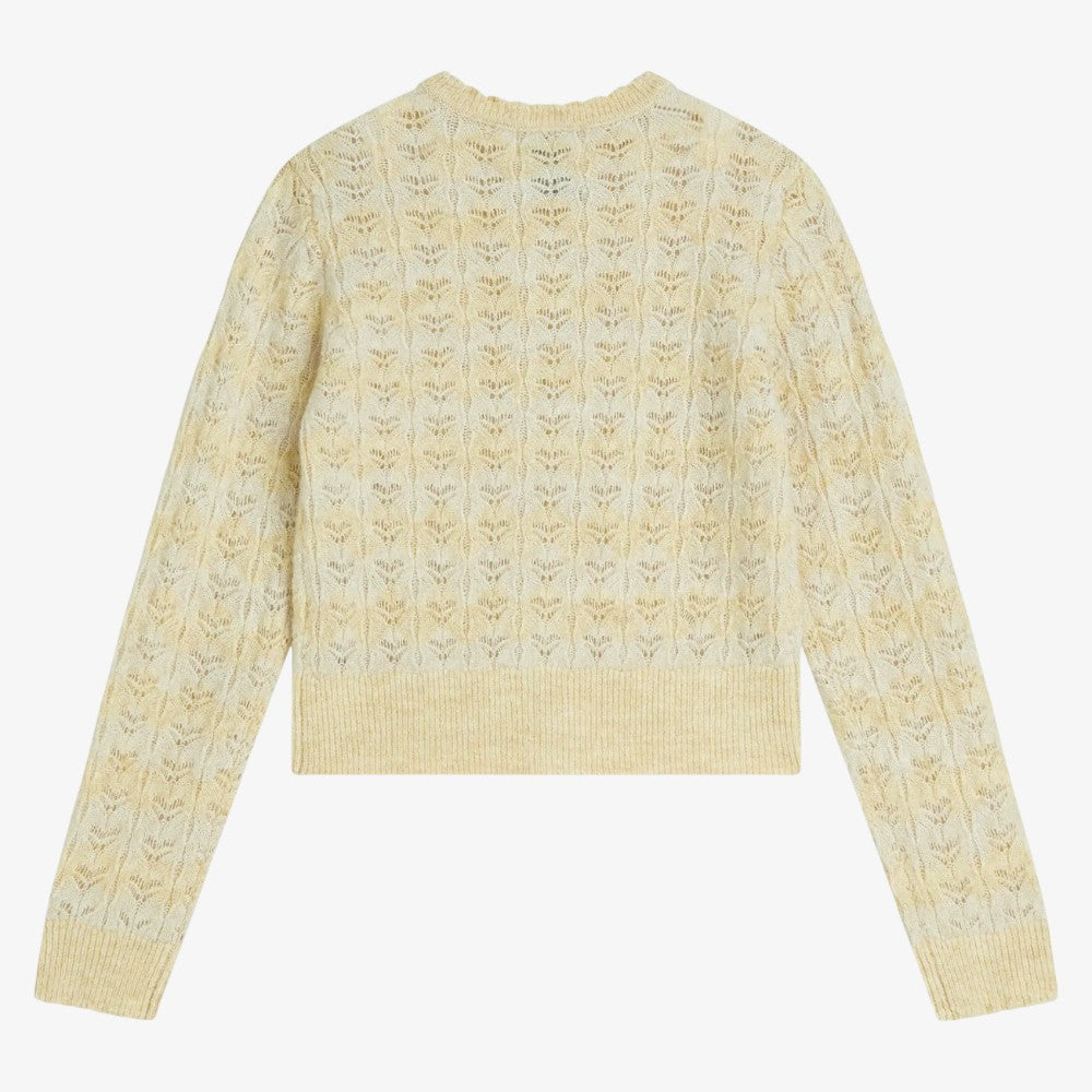 Pointelle Cardigan - Pastel Yellow