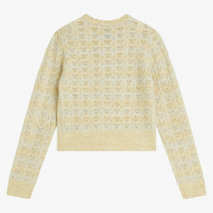 Pointelle Cardigan - Pastel Yellow