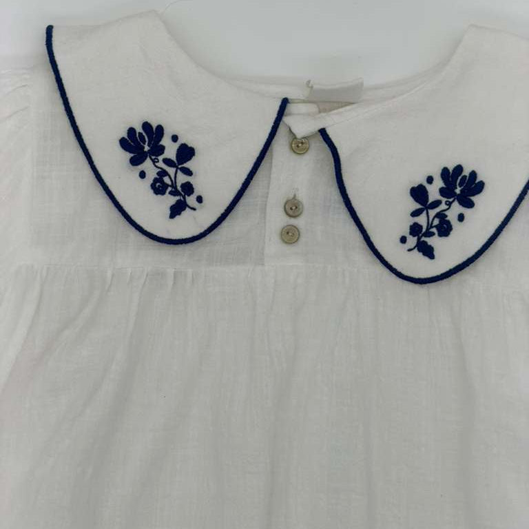 Hartense Shirt - Ecru &amp; Royal Blue
