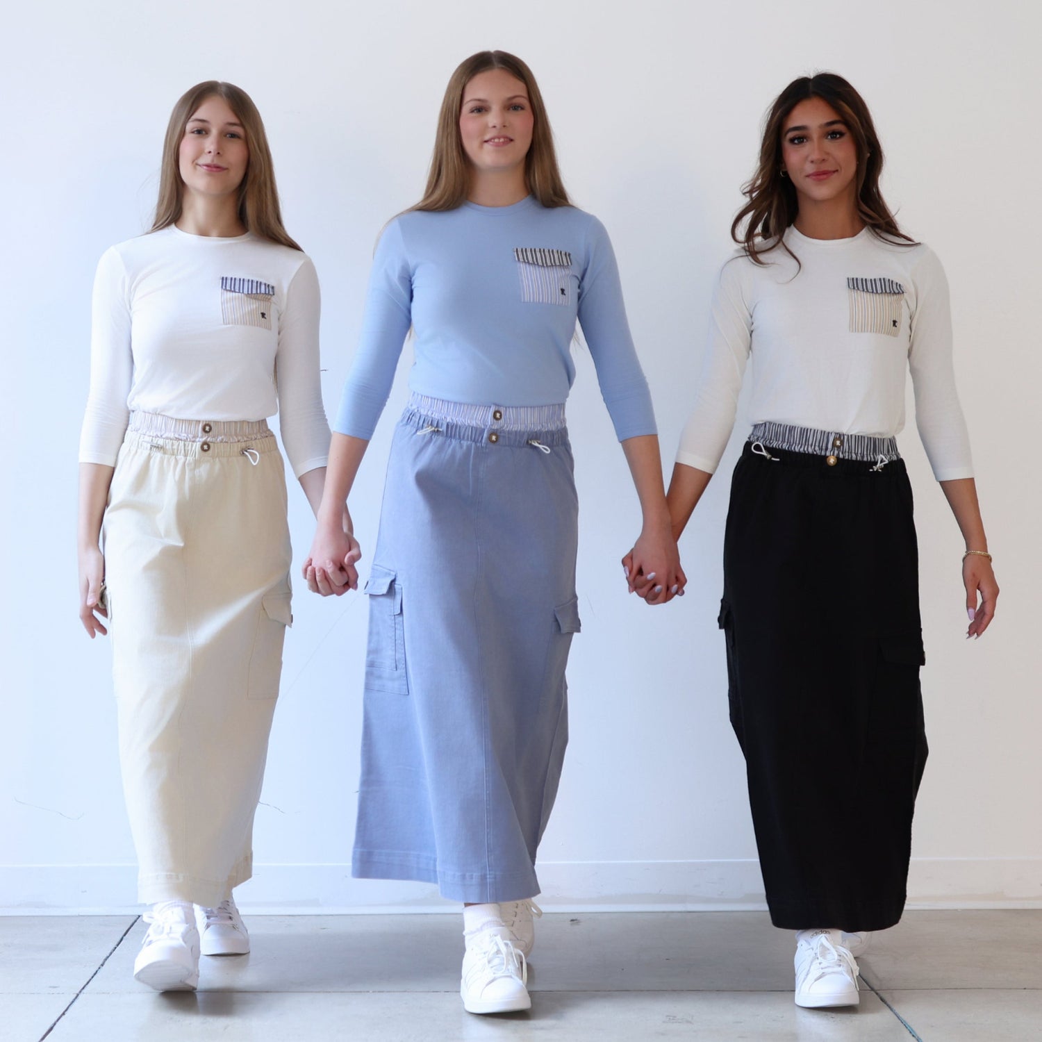 Double Waistband Skirt - Blue