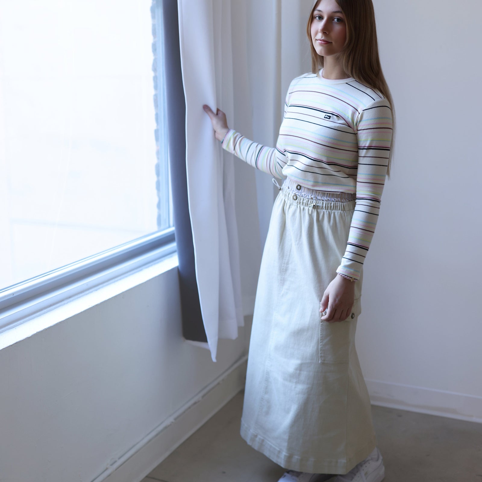 Multi Stripe T-Shirt - Milk