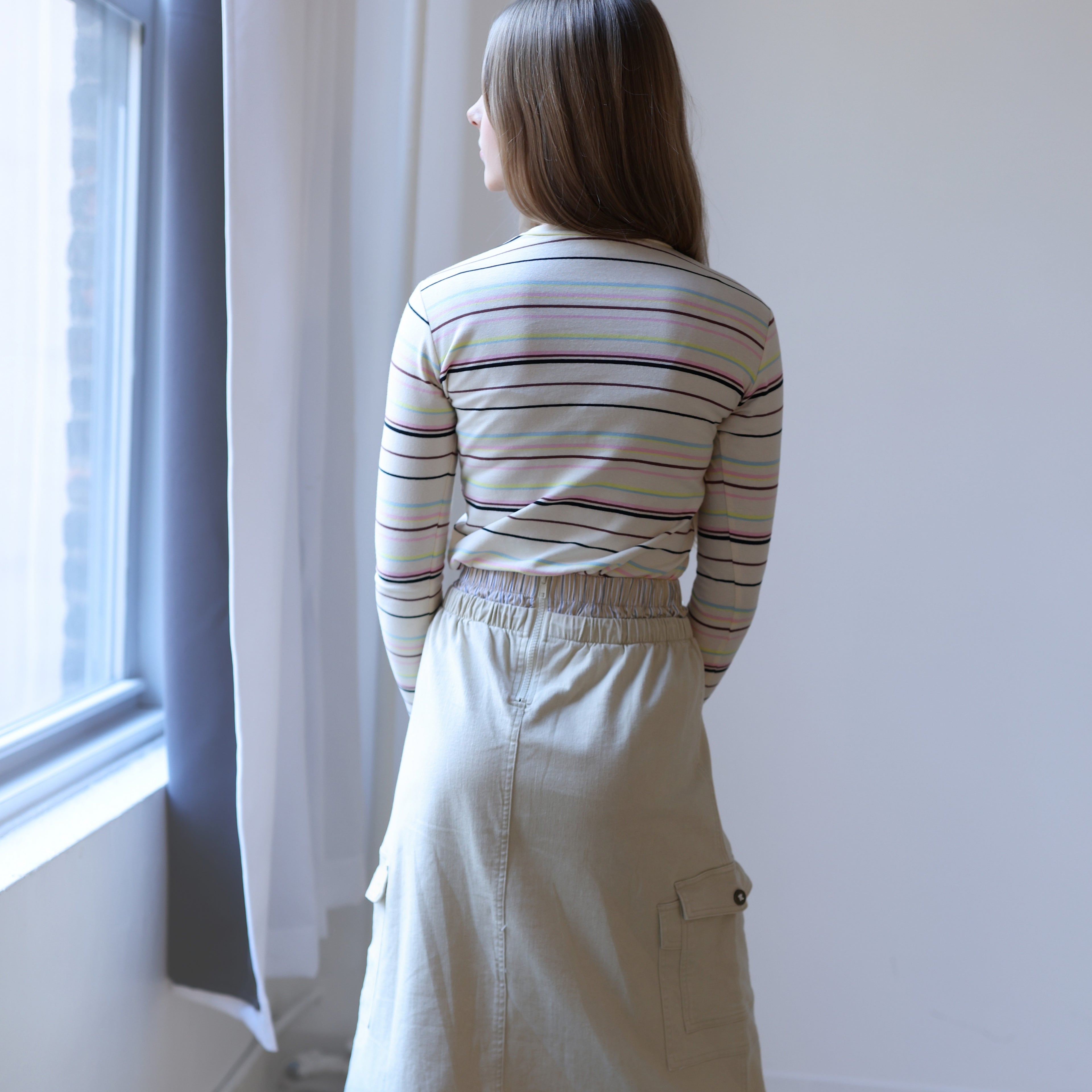 Multi Stripe T-Shirt - Milk