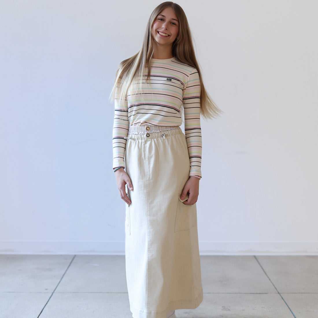 Multi Stripe T-Shirt - Milk