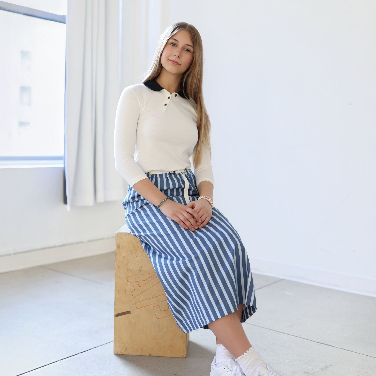 Side Snap Polo - Milk