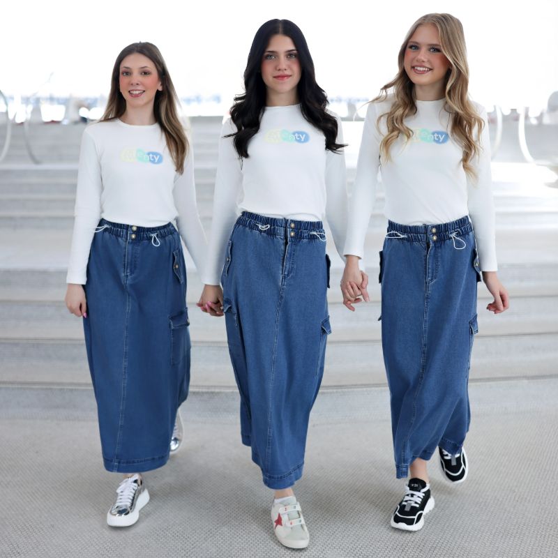 Pocket Skirt - Blue Denim