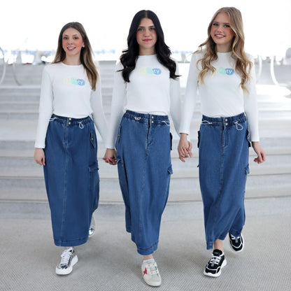 Pocket Skirt - Blue Denim