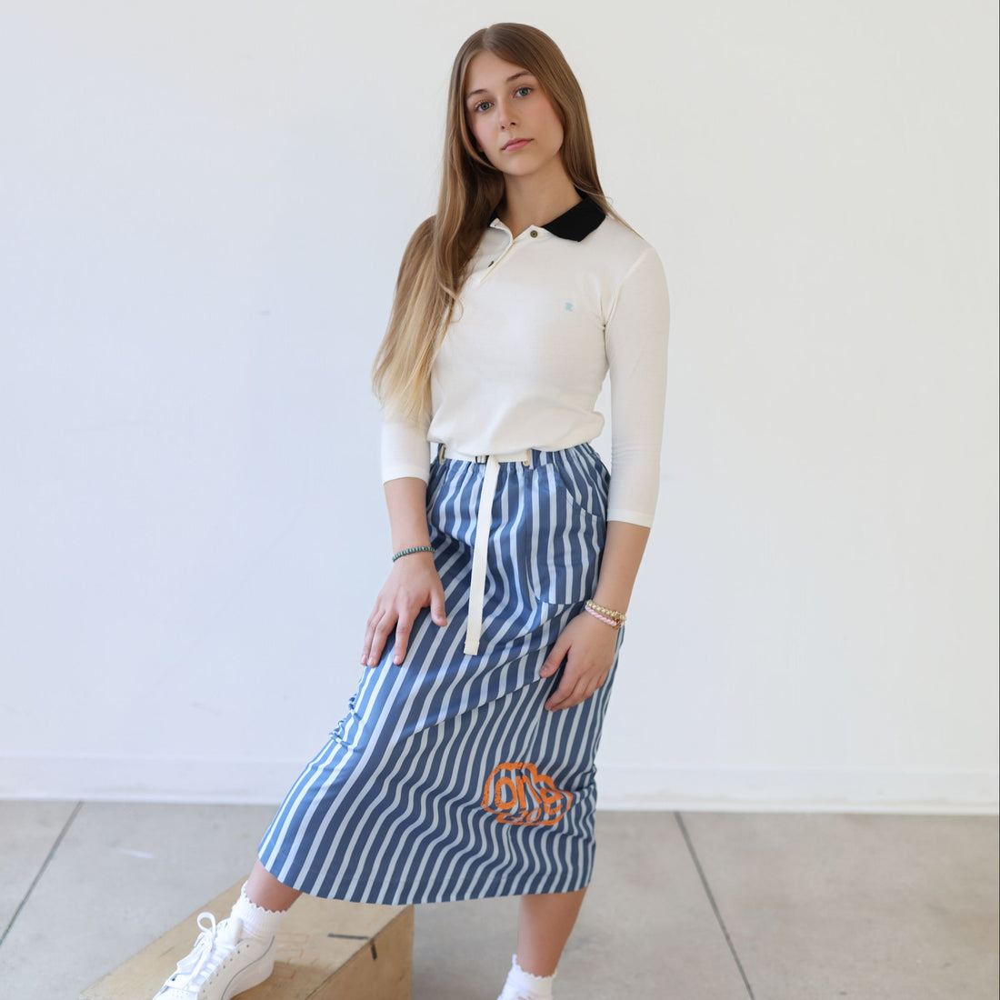 Side Snap Polo - Milk