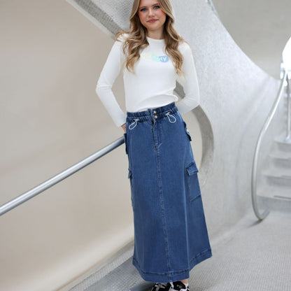 Pocket Skirt - Blue Denim