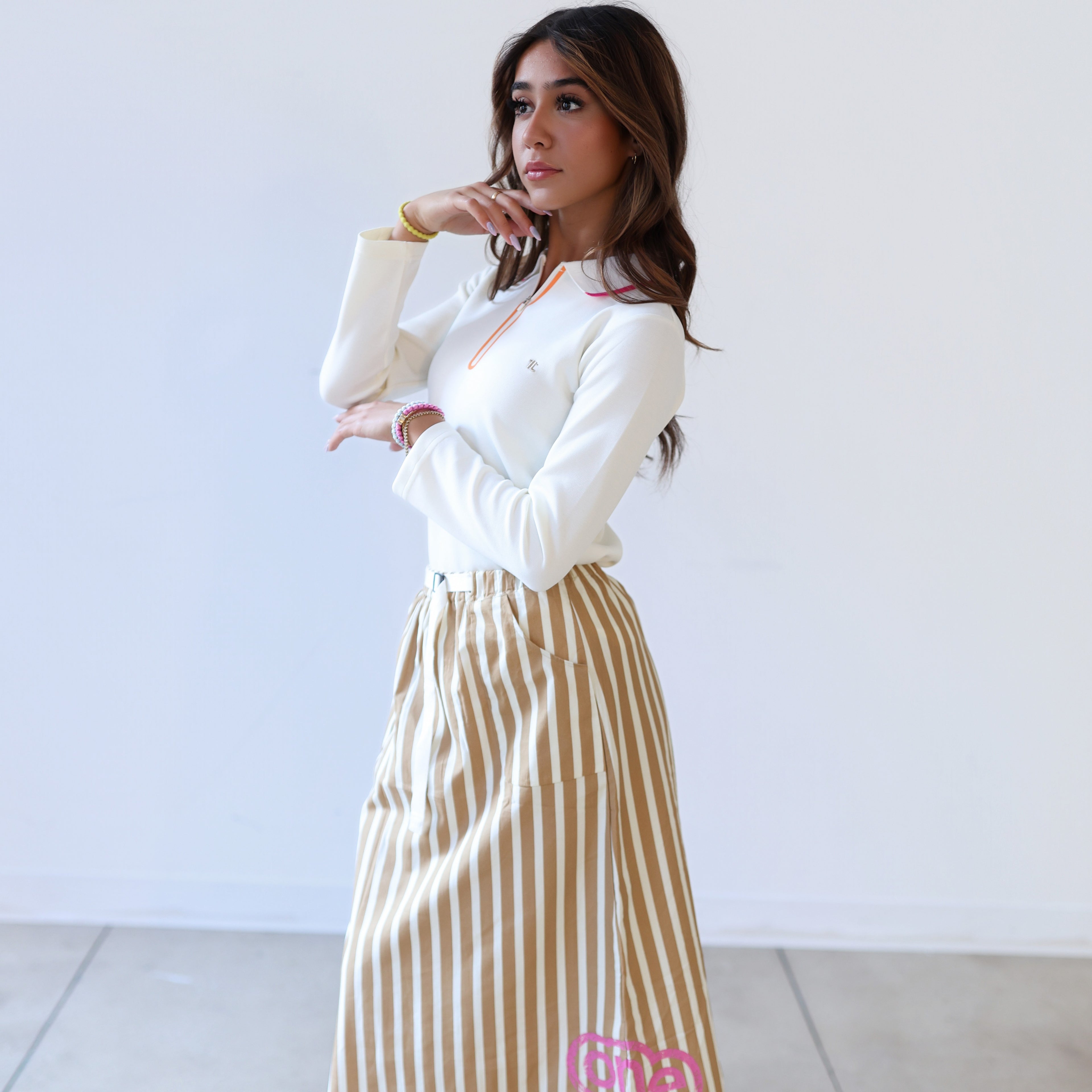 Stripe Skirt - Tan