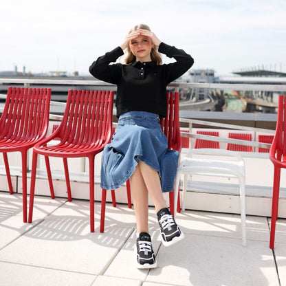 Pleated Denim Skirt - Blue Denim