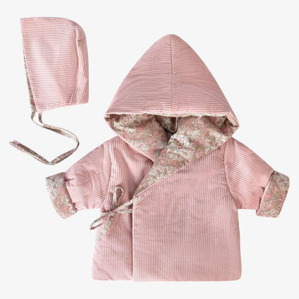 Mosaic Jacket And Bonnet - Pink