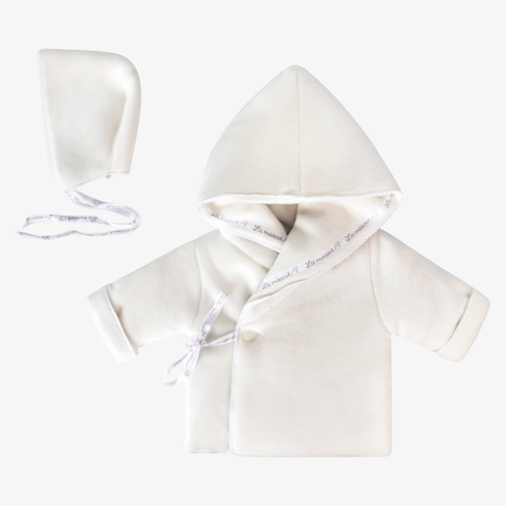 Fleece Jacket And Bonnet - IVORY &amp; BEIGE
