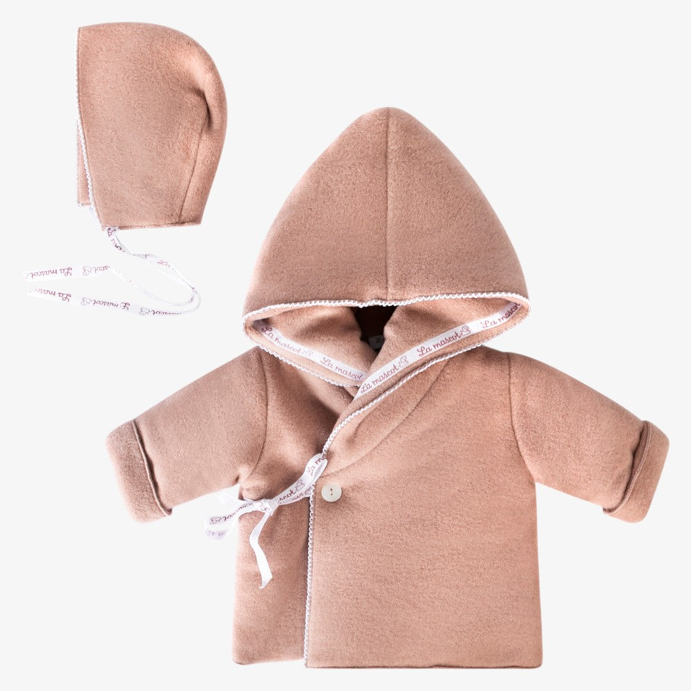 Fleece Jacket And Bonnet - Mauve Pink