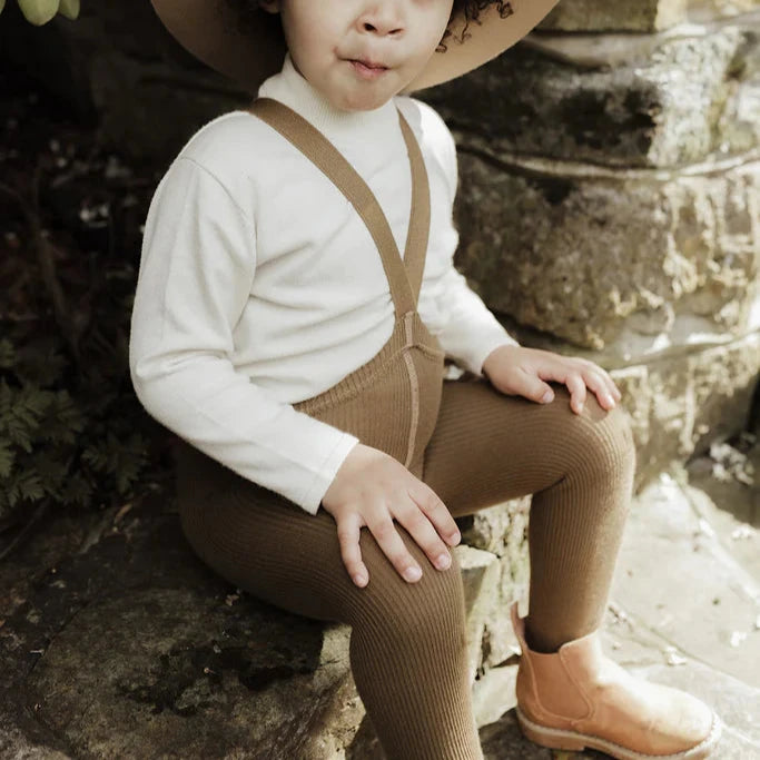 Footed Tights - Acorn Brown