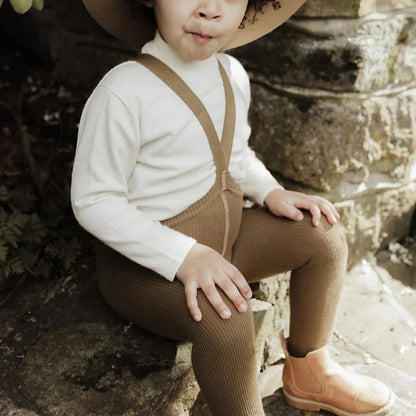 Footed Tights - Acorn Brown