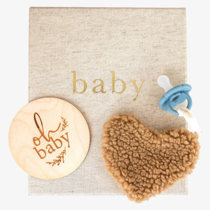 Sherpa Heart Paci Comforter - Caramel