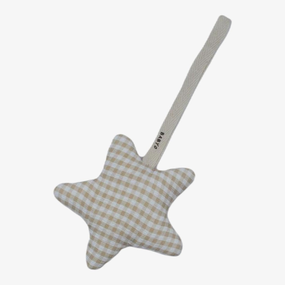 Gingham Plushie - Tan Star