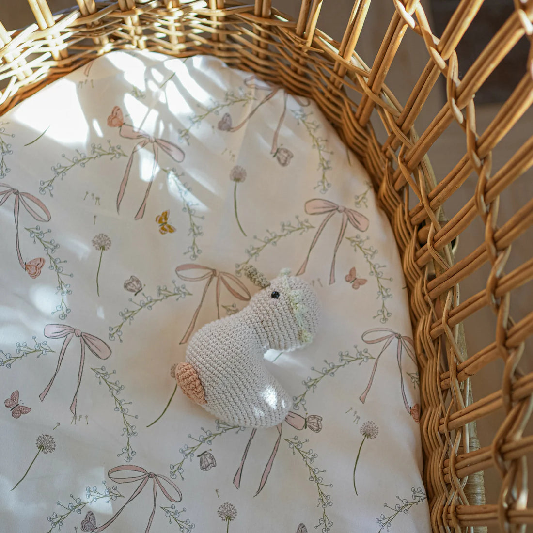 Crib Sheet - Bows+butterflies