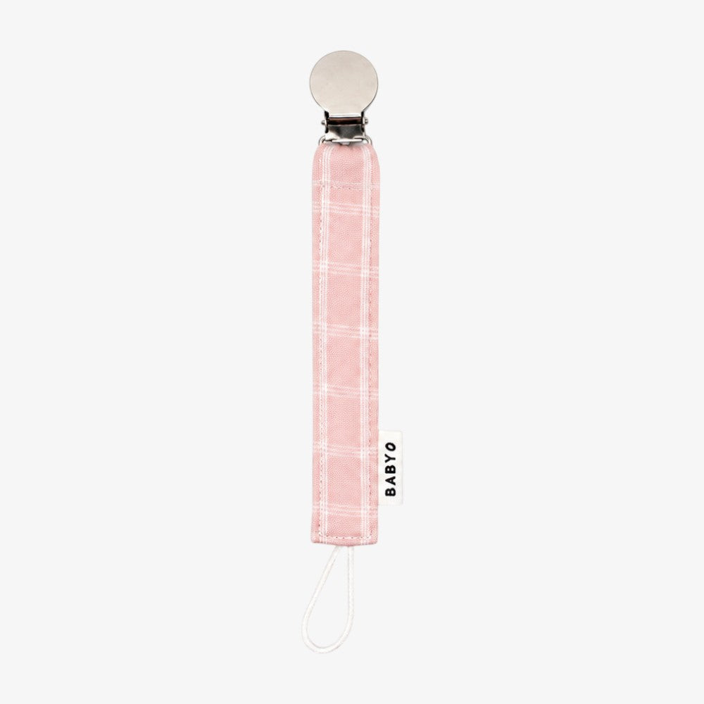 Plaid Paci Clip - Pink