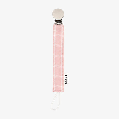 Plaid Paci Clip - Pink
