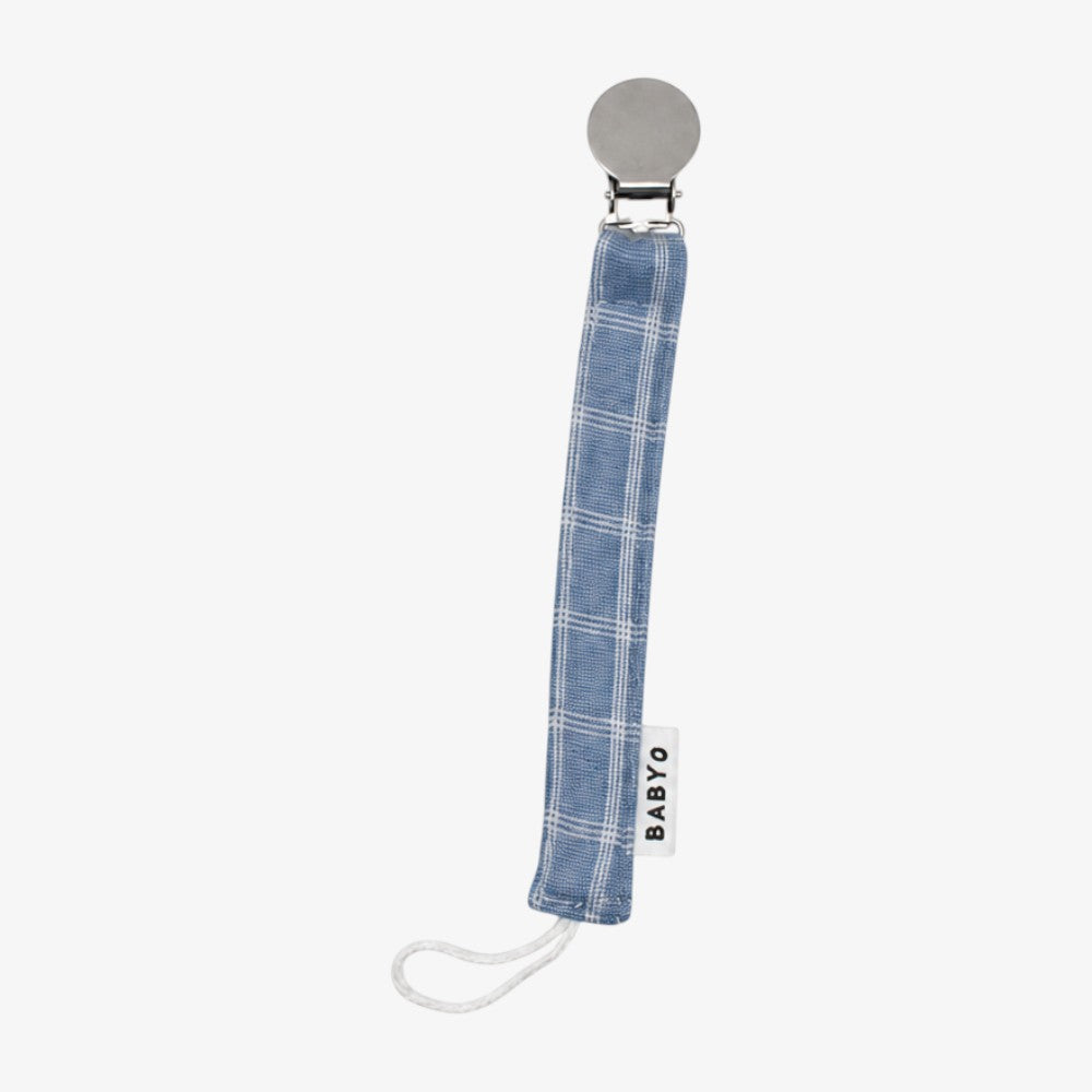 Plaid Paci Clip - Denim