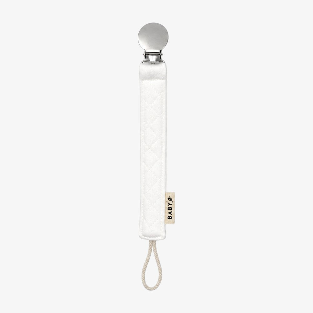 Quilt Solid Paci Clip - White