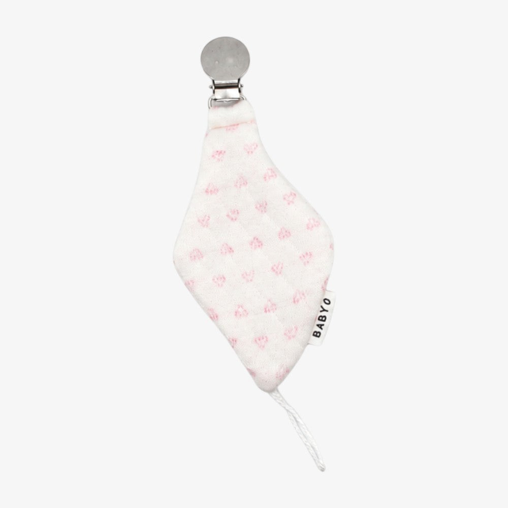 Quilt Paci Clip - Pink