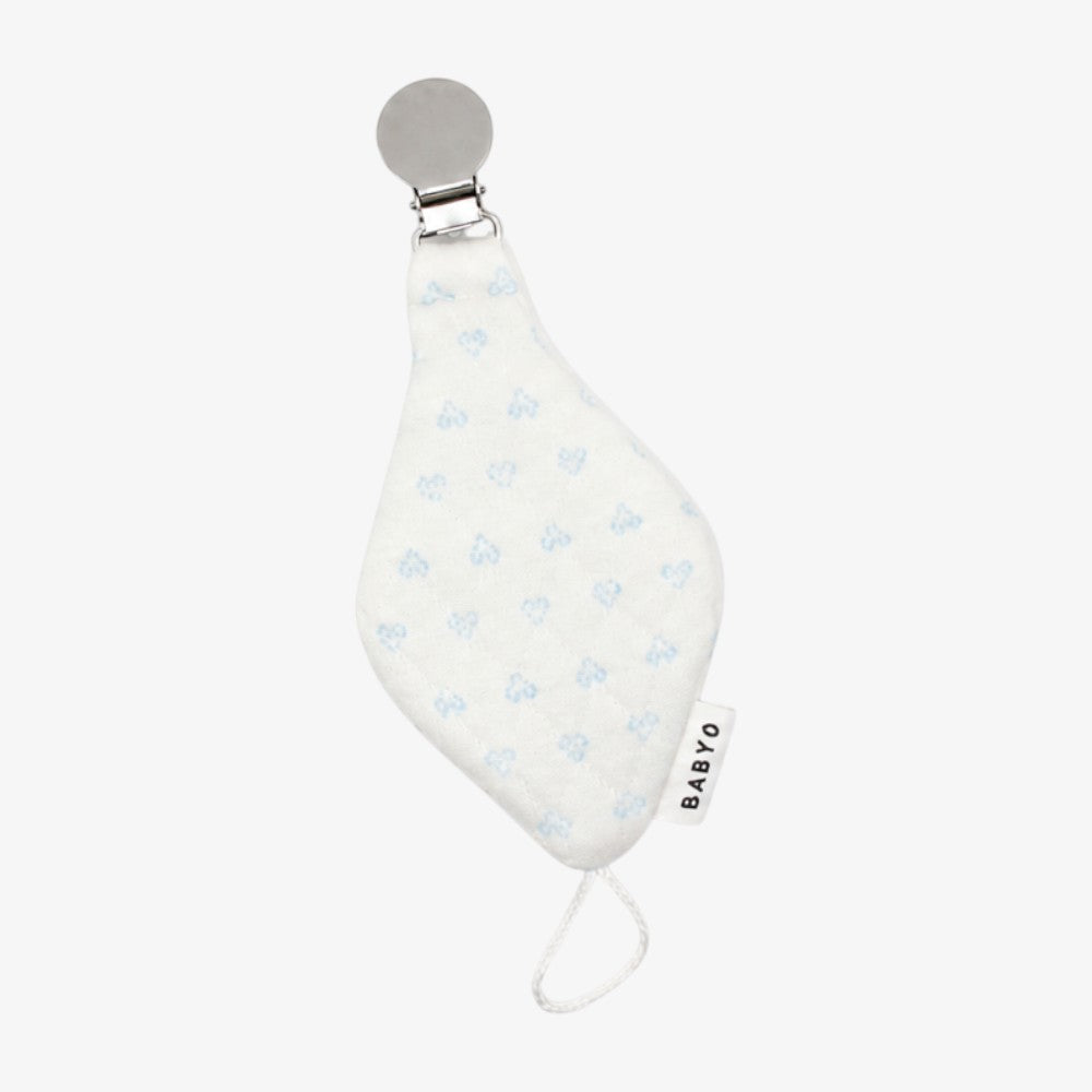 Quilt Paci Clip - Blue