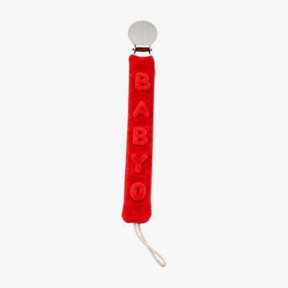 Embossed Paci Clip - Red