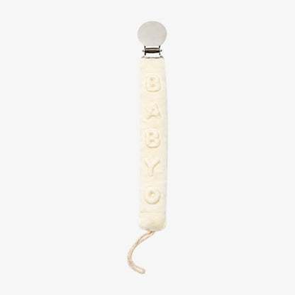 Embossed Paci Clip - Ivory