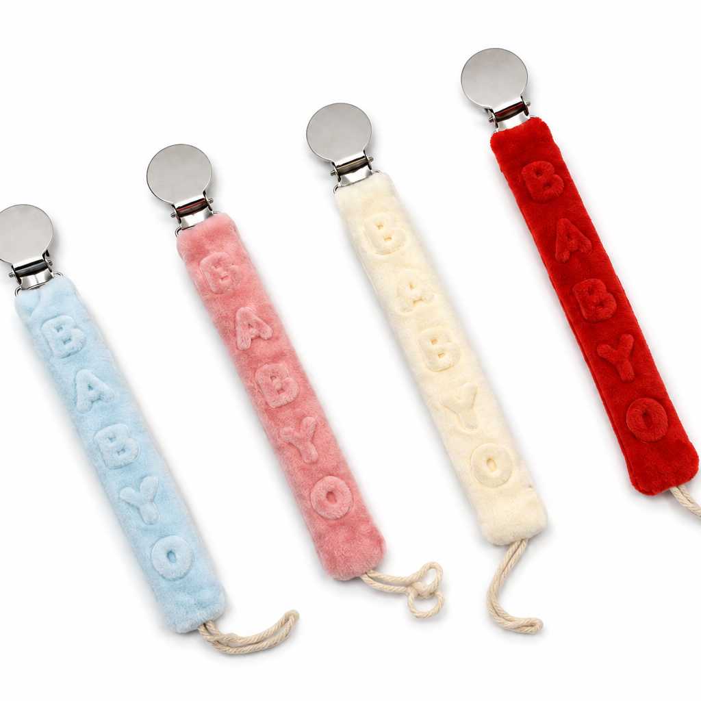 Embossed Paci Clip - Pink